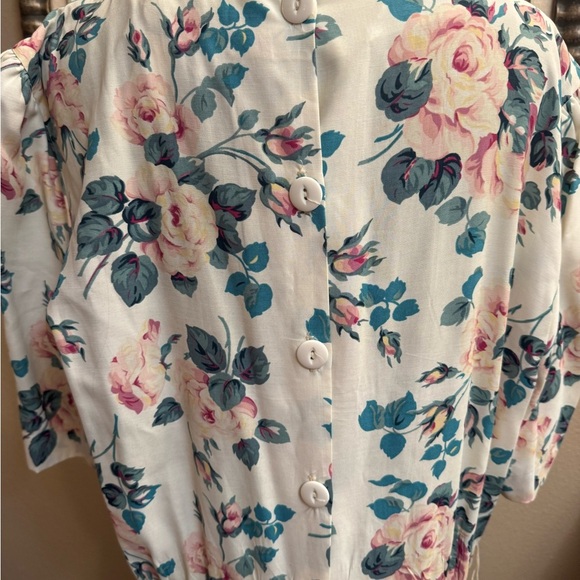 80’S VINTAGE E.D. MICHAELS Floral Women’s Dress Size 13/14 Pockets Modest Farm - Picture 13 of 15